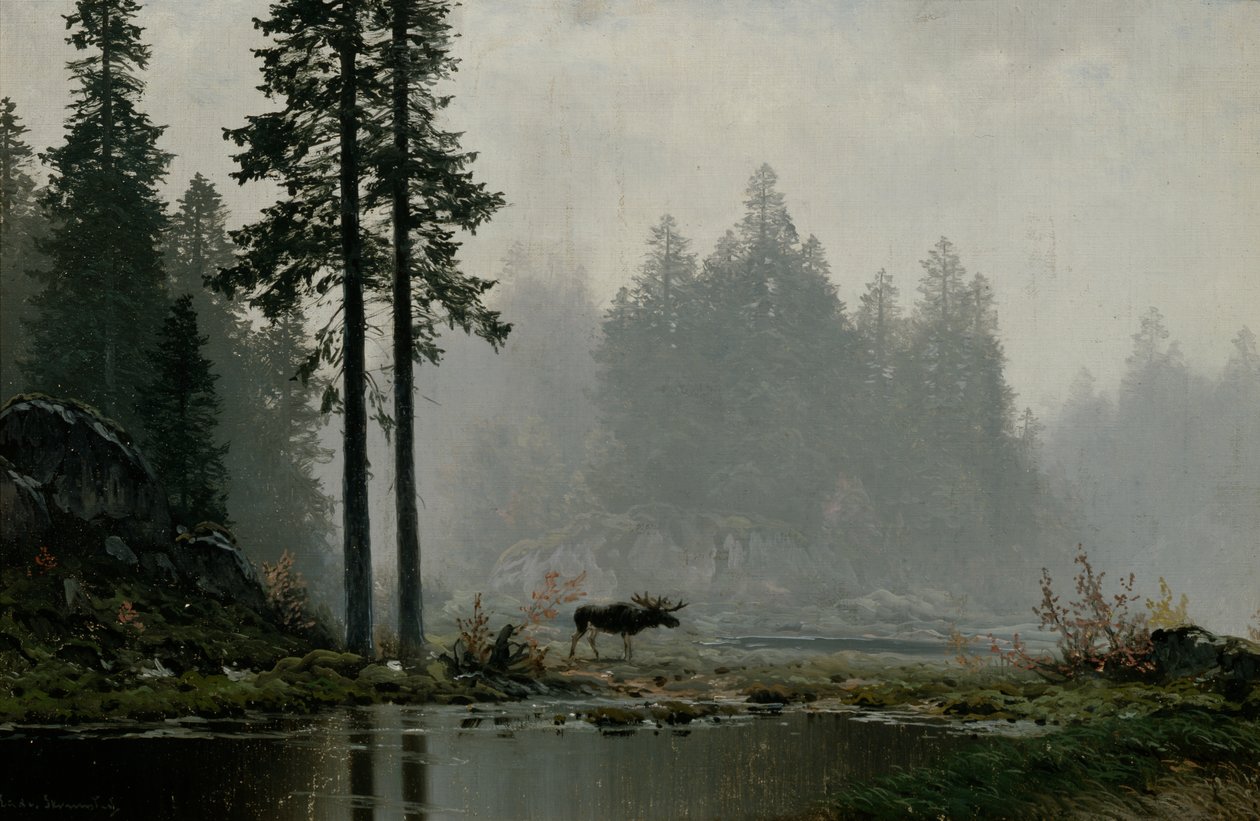 Syksy sumu (öljy kankaalle) tekijältä Ludvig Skramstad