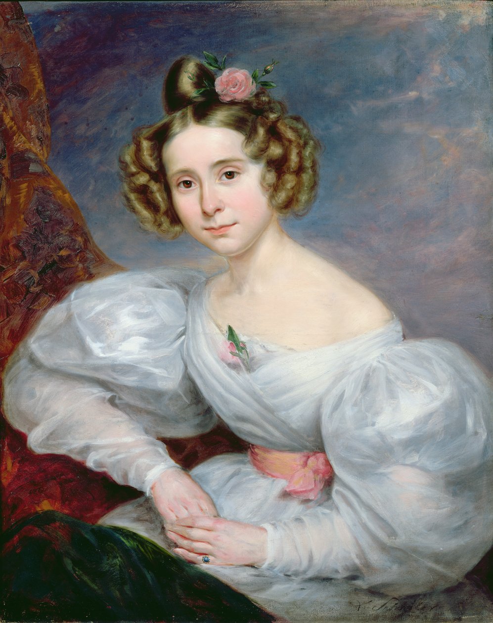 Muotokuva nuoresta naisesta, n.1833-34 tekijältä Ludwig August or Louis August Schwiter