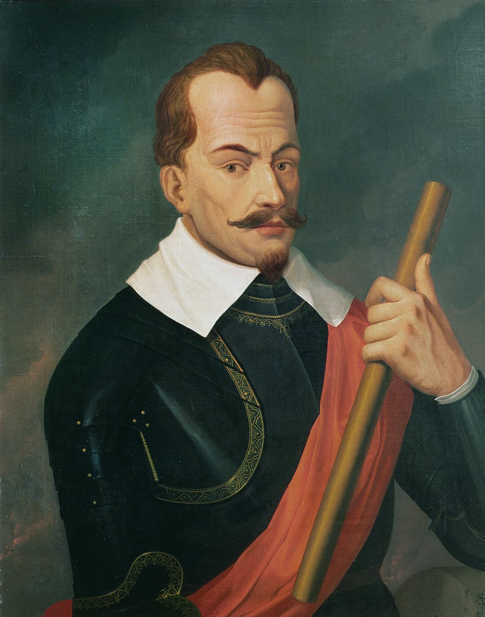 Albrecht Wenzel Eusebius von Wallensteinin (1583-1634) muotokuva Friedlandin ja Mecklenburgin herttuasta ja Saganin prinssistä Van Dyckin maalauksen jälkeen tekijältä Ludwig Ferdinand Schnorr von Carolsfeld