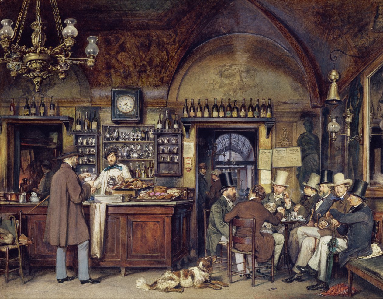 Kreikkalainen kahvila Roomassa, 1856 tekijältä Ludwig Passini