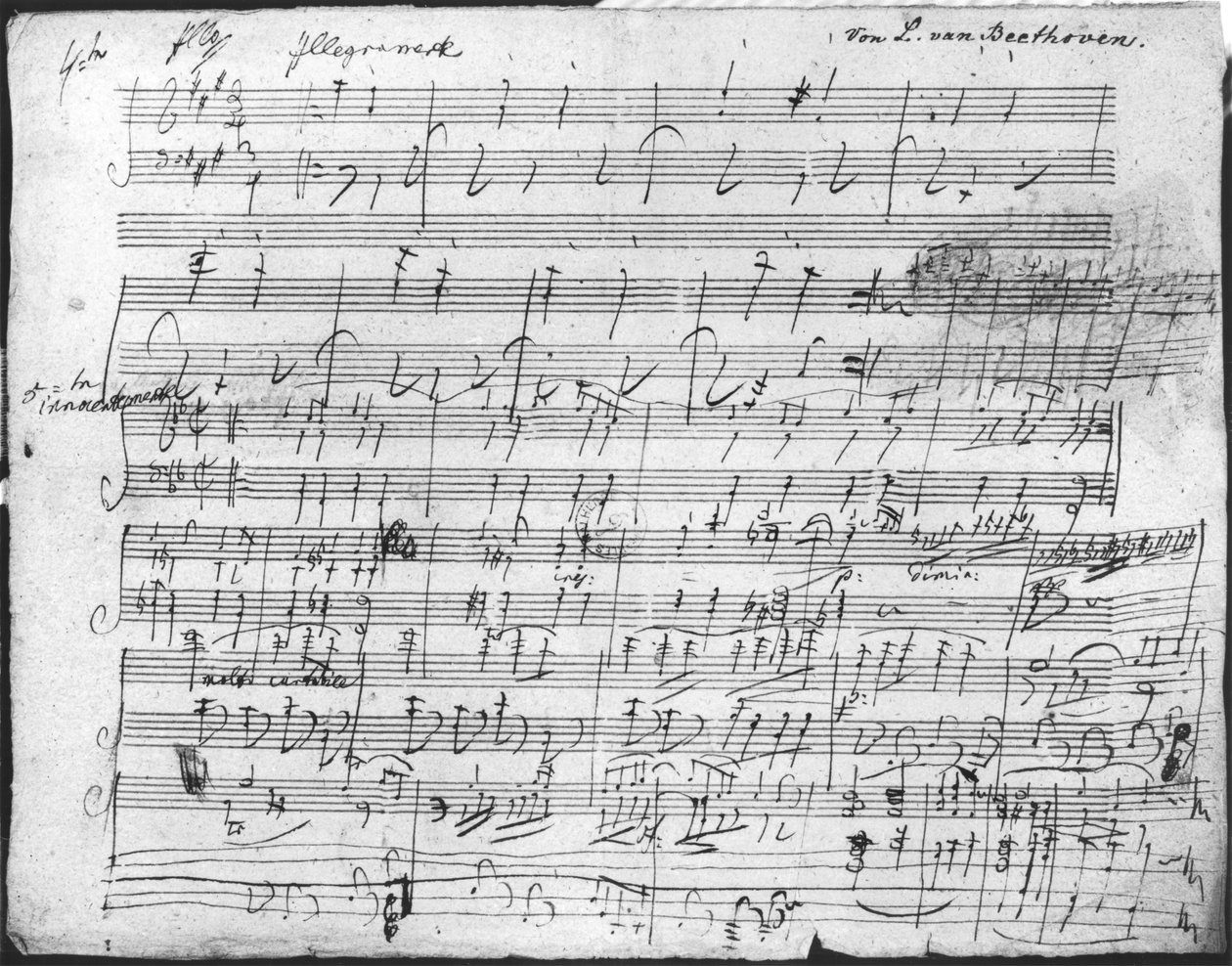Nimikirjoitustaulukko 10. Bagatelle opus 119:stä tekijältä Ludwig van Beethoven