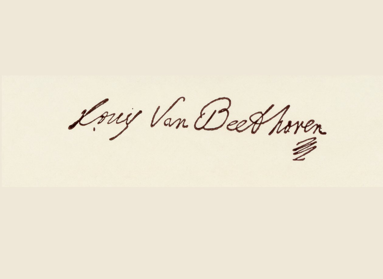 Ludvig van Beethovenin allekirjoitus (kynä ja muste) tekijältä Ludwig van Beethoven