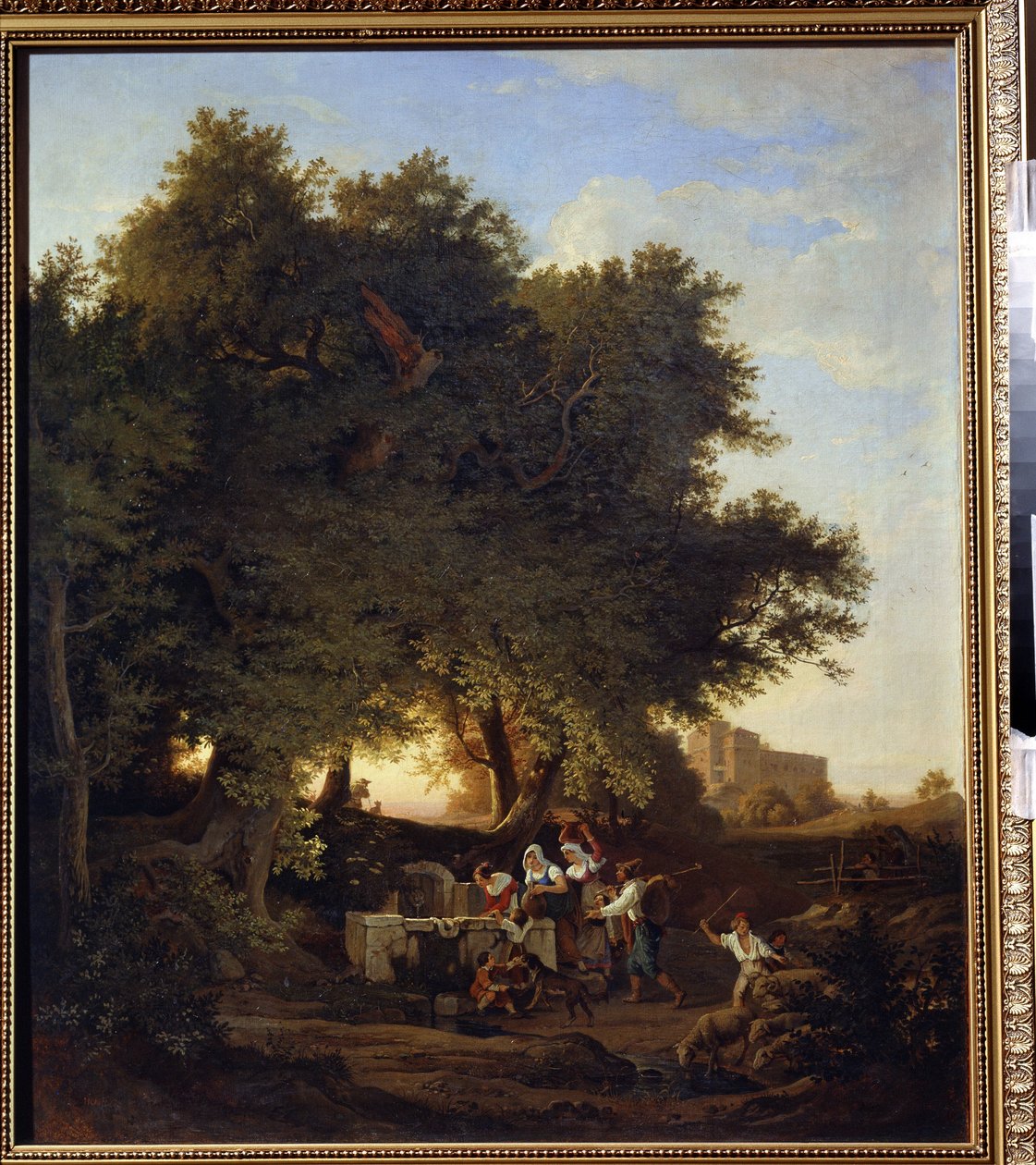 Kaivolla. Ludwig Richterin (1803-1884) maalaus. Saksalaista taidetta. Öljy kankaalle. Alueellinen I. Kramskoin taidemuseo, Voronezh (Voronezh), Venäjä. tekijältä Ludwig Adrian Richter