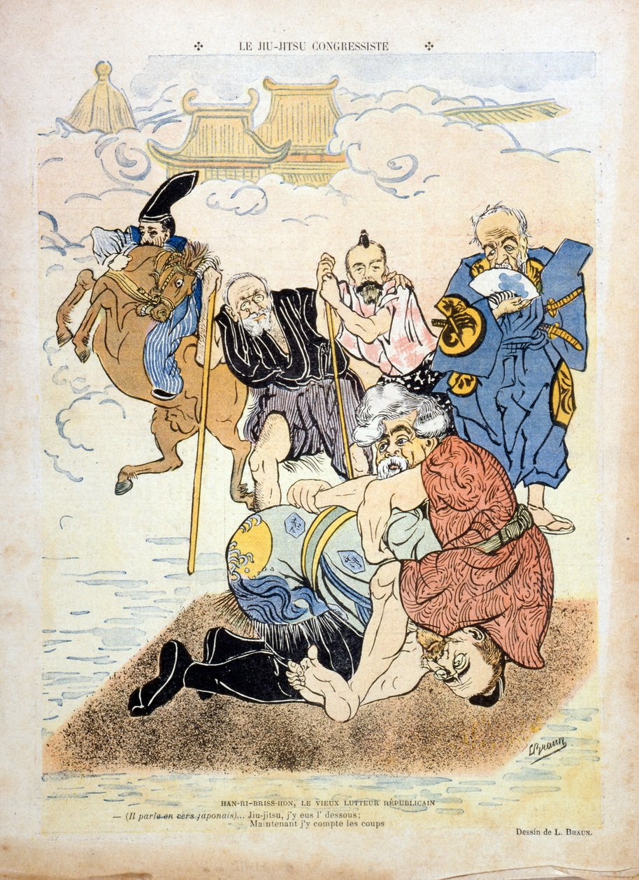Braunin karikatyyri, joka kuvaa Henri Brissonia (1835-1912) (kaiverrus) tekijältä Ludwig Braun