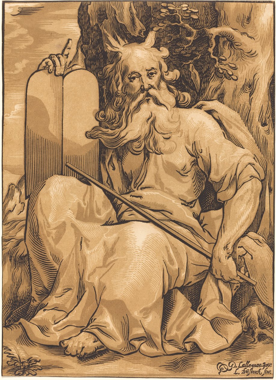 Mooses lakitauluilla tekijältä Ludwig Büsinck after Georges Lallemand