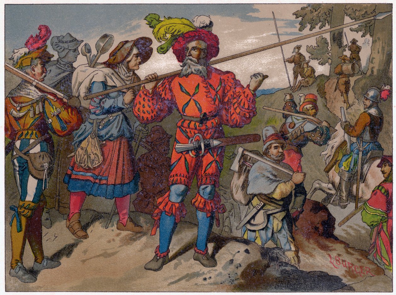 Landsknechts 1500- ja 1800-luvulta. tekijältä Ludwig Burger