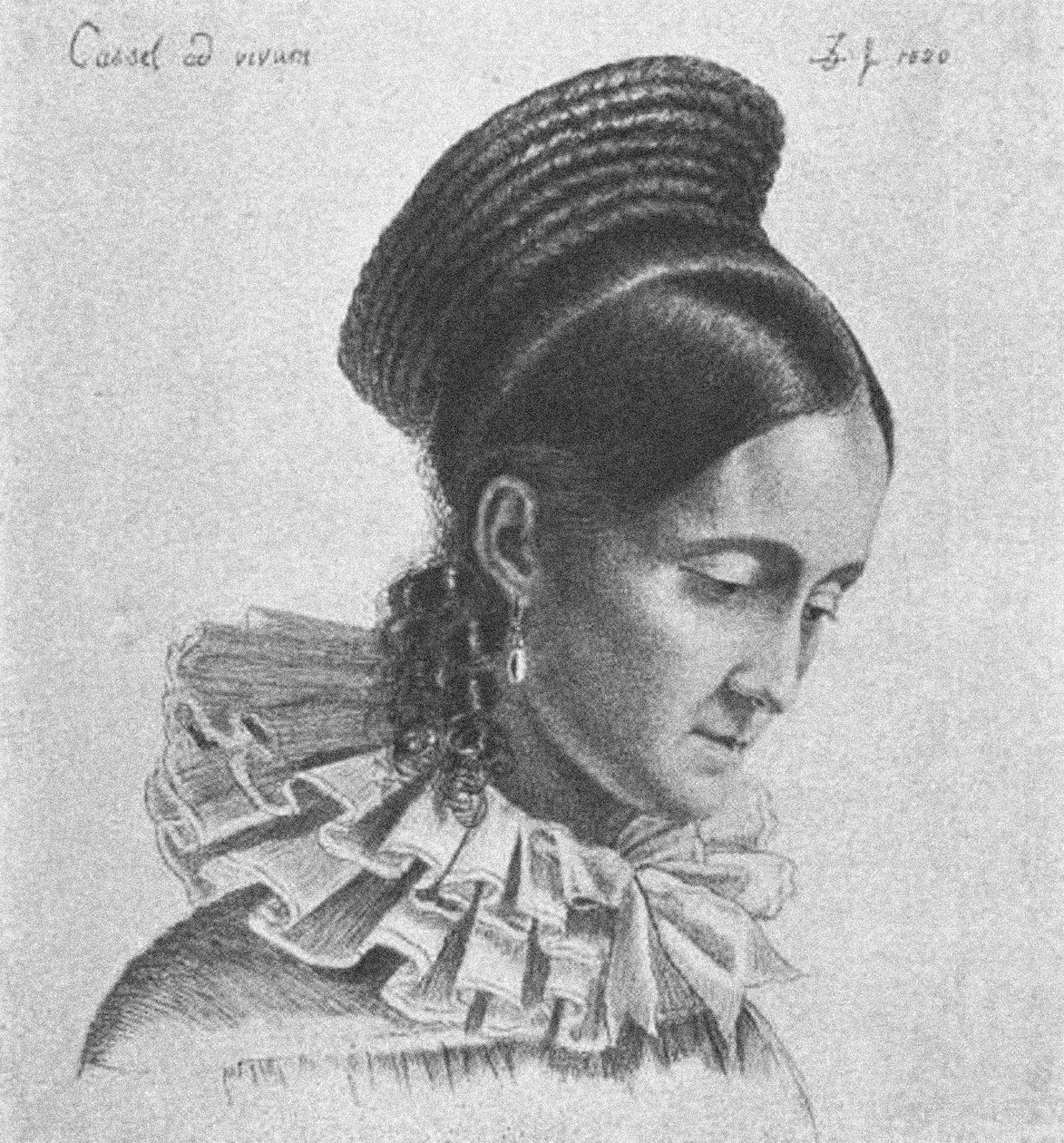 Charlotte Amalie Hassenpflug, 1820 tekijältä Ludwig Emil Grimm