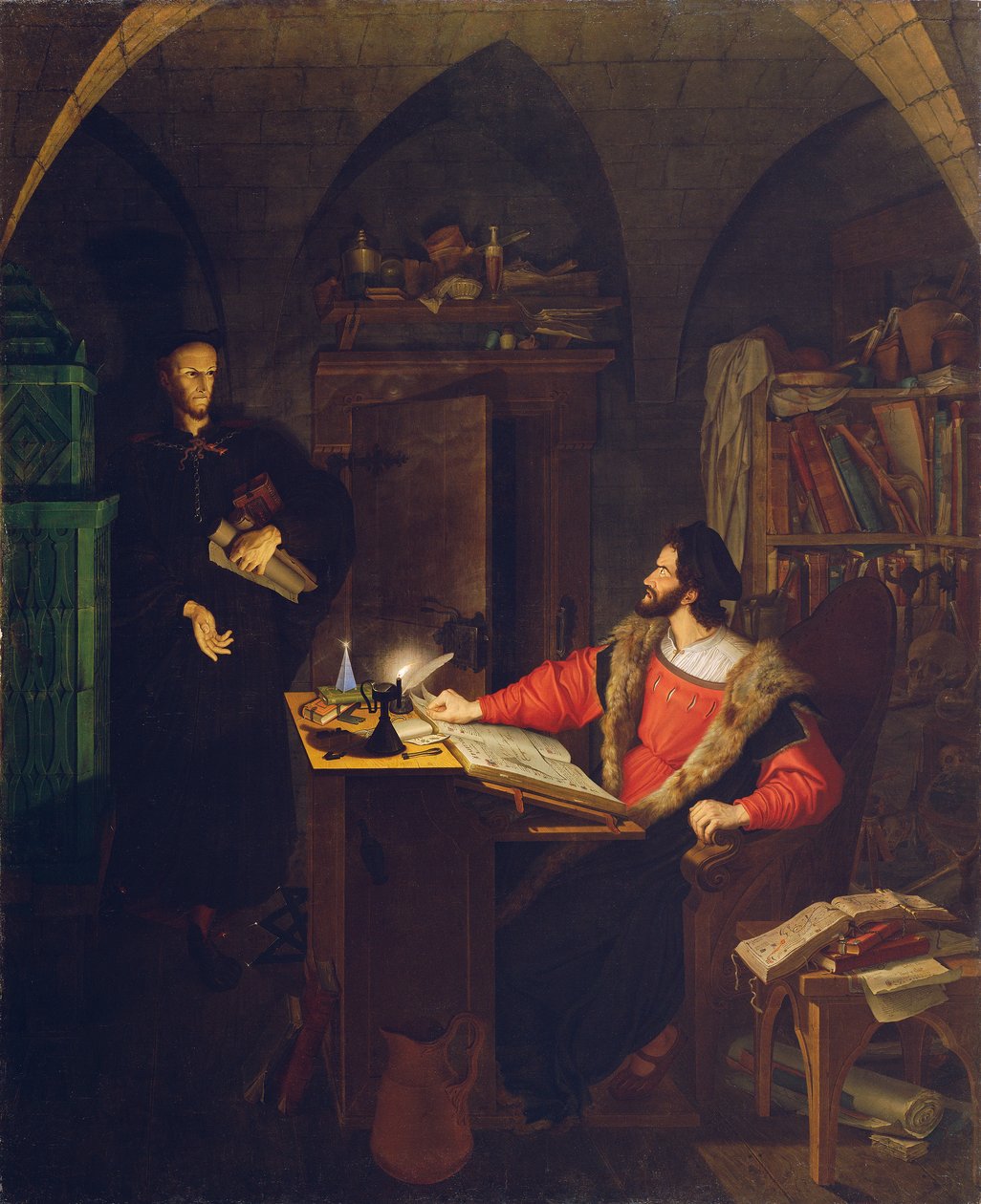 Faust ja Mephisto tutkimuksessa tekijältä Ludwig Ferdinand Schnorr von Carolsfeld