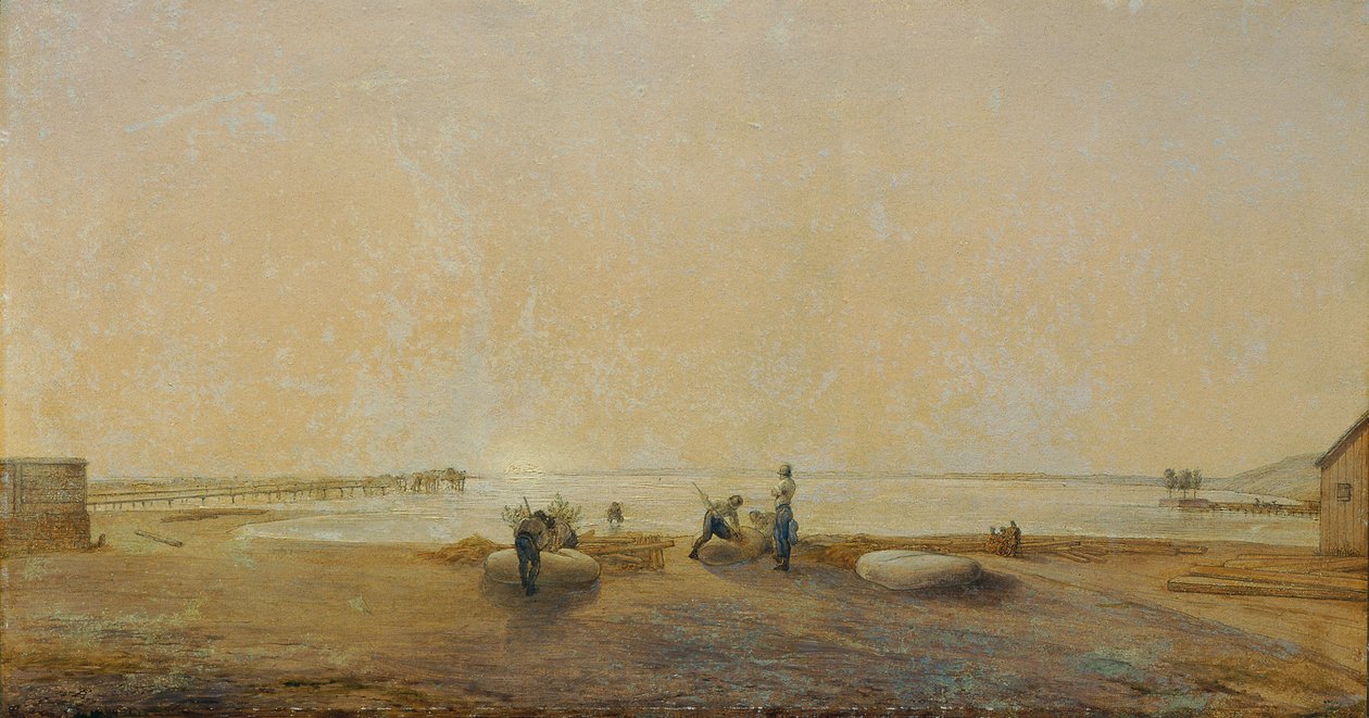 Maisema Neusiedl-järvellä tekijältä Ludwig Ferdinand Schnorr von Carolsfeld
