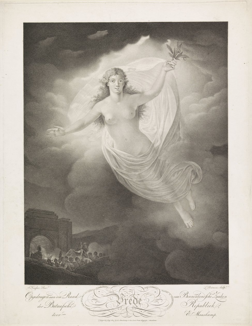 Allegoria Amiensin rauhasta, 1802 Rauha (otsikko esineessä) tekijältä Ludwig Gottlieb Portman