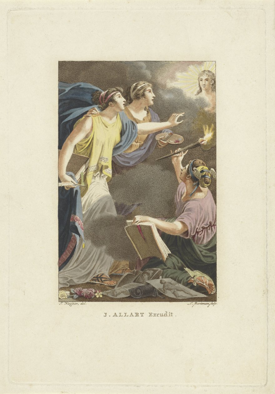 Allegorinen esitys piirtämällä, kirjoittamalla ja maalaamalla Nimisivu: M. Stuart, Mies sellaisena kuin hän esiintyy tunnetulla maapallolla, 1802 tekijältä Ludwig Gottlieb Portman