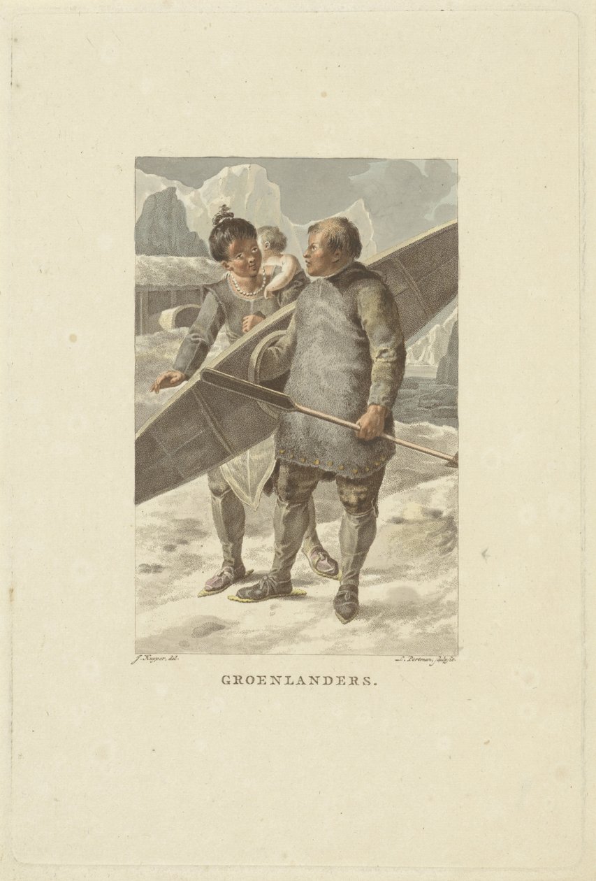 Grönlannin asukkaat grönlantilaiset (otsikko esineessä) tekijältä Ludwig Gottlieb Portman