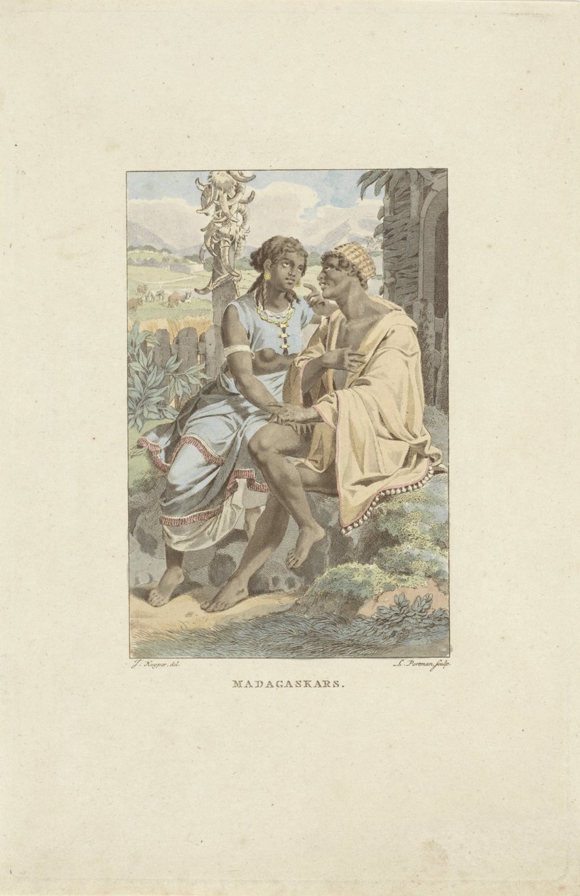 Madagaskarin asukkaat Madagascars (otsikko esineessä) tekijältä Ludwig Gottlieb Portman