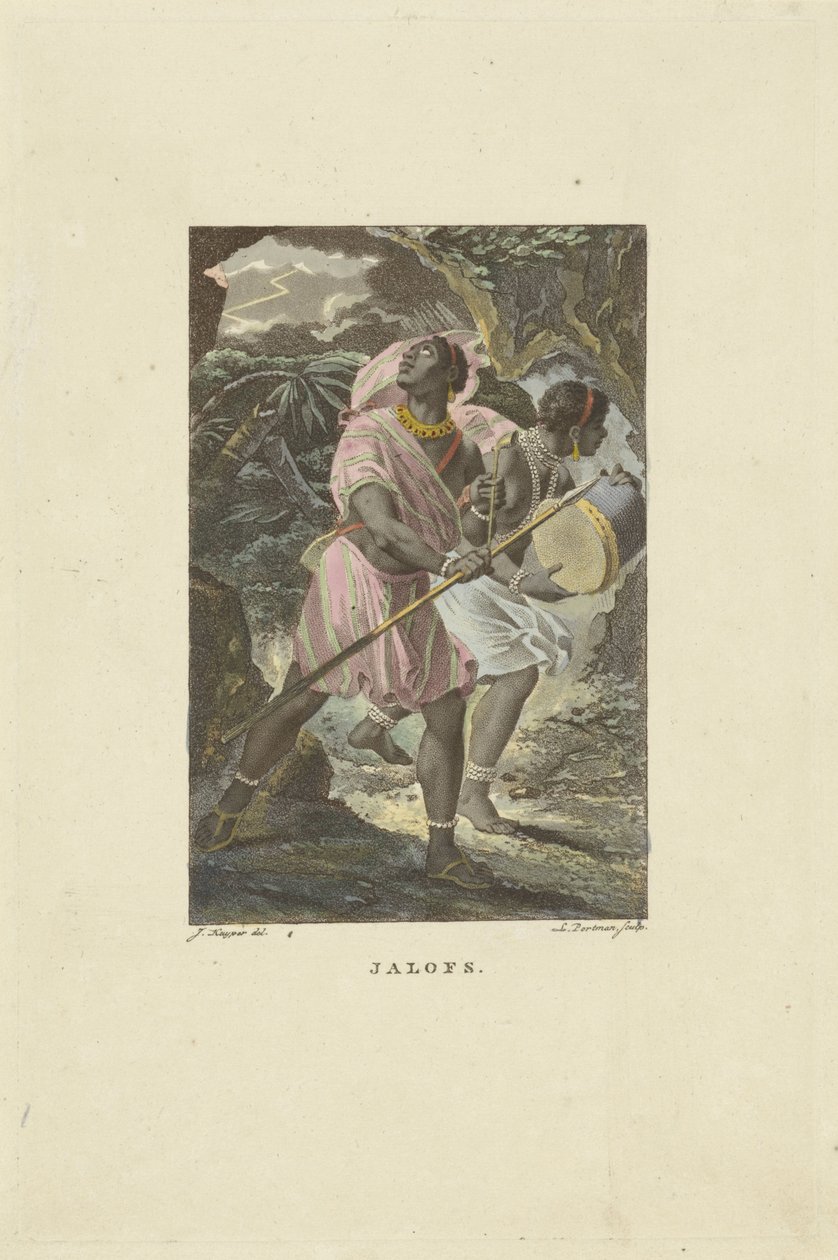 Länsi-Afrikan asukkaat Jalofs (otsikko esineessä) tekijältä Ludwig Gottlieb Portman