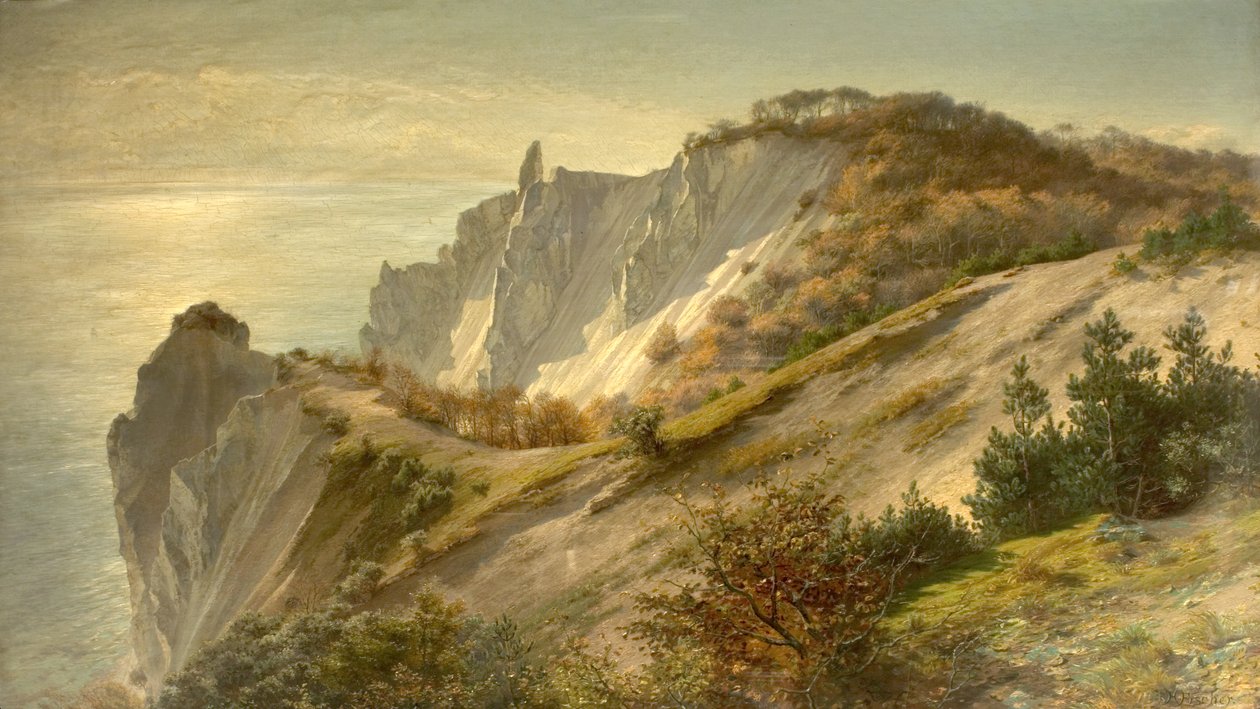 Syksyiset näkymät Mons Cliffille, Tanska, 1882 tekijältä Ludwig Hans Fischer