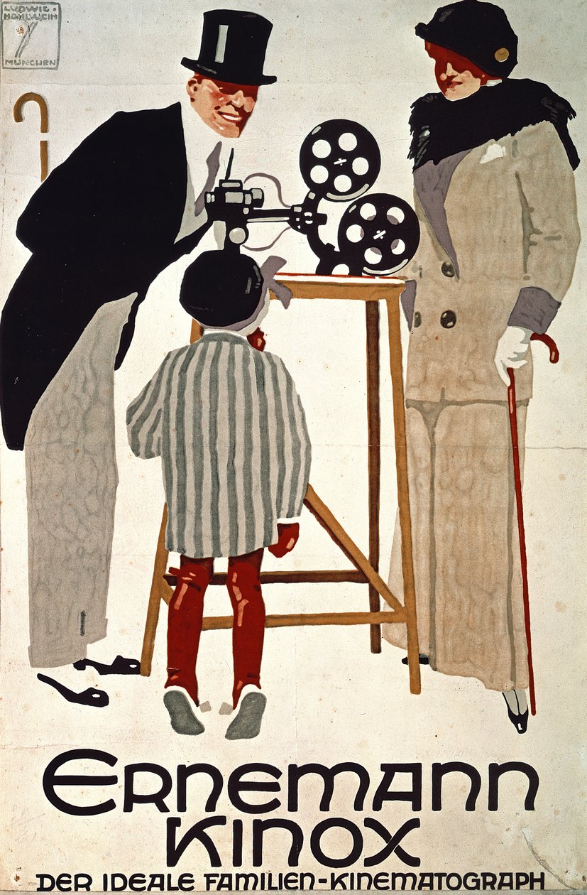 Ernemann Kinox, Der Ideale Familien Kinematograph (Ihanteellinen perheelokuvakamera), Saksa tekijältä Ludwig Hohlwein