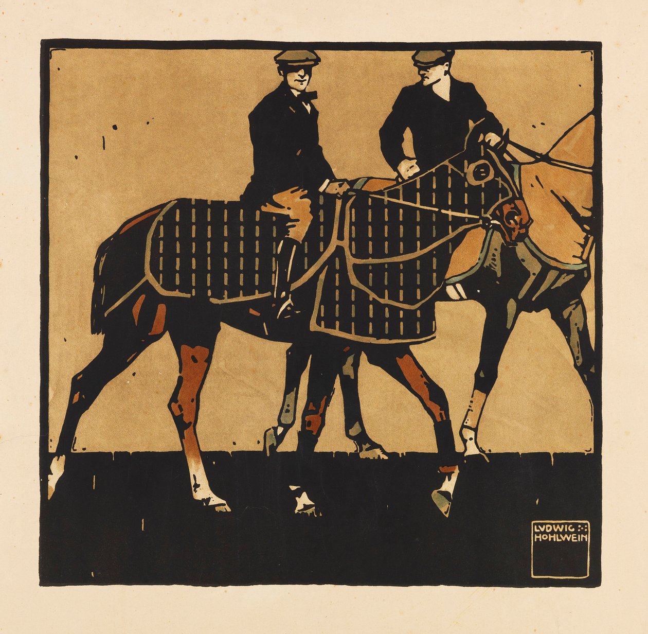 Portfolio Turfista. Kaksitoista hevoskilpailukuvaa, 1909. tekijältä Ludwig Hohlwein