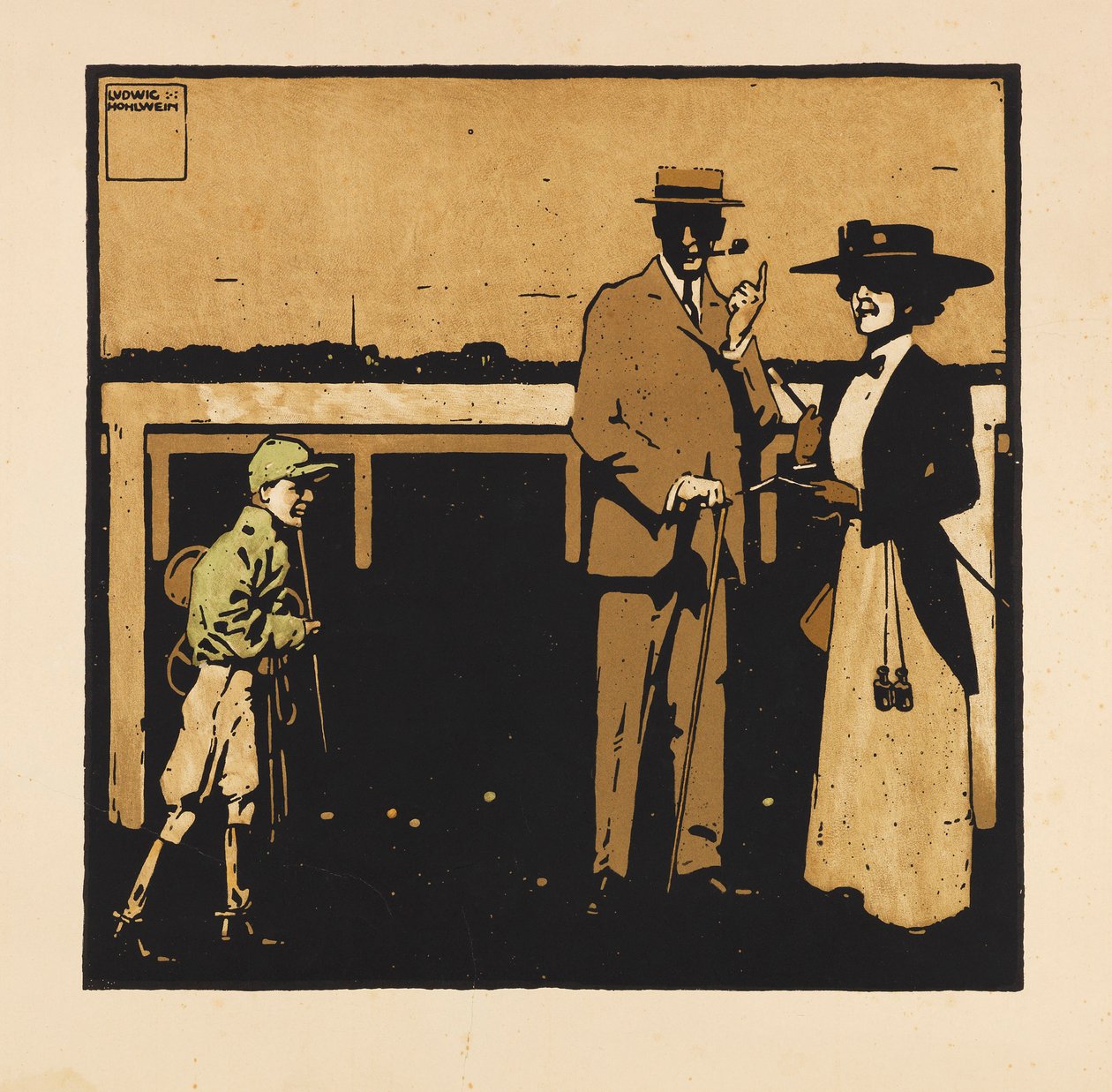 Portfolio Turfista. Kaksitoista hevoskilpailukuvaa, 1909. tekijältä Ludwig Hohlwein