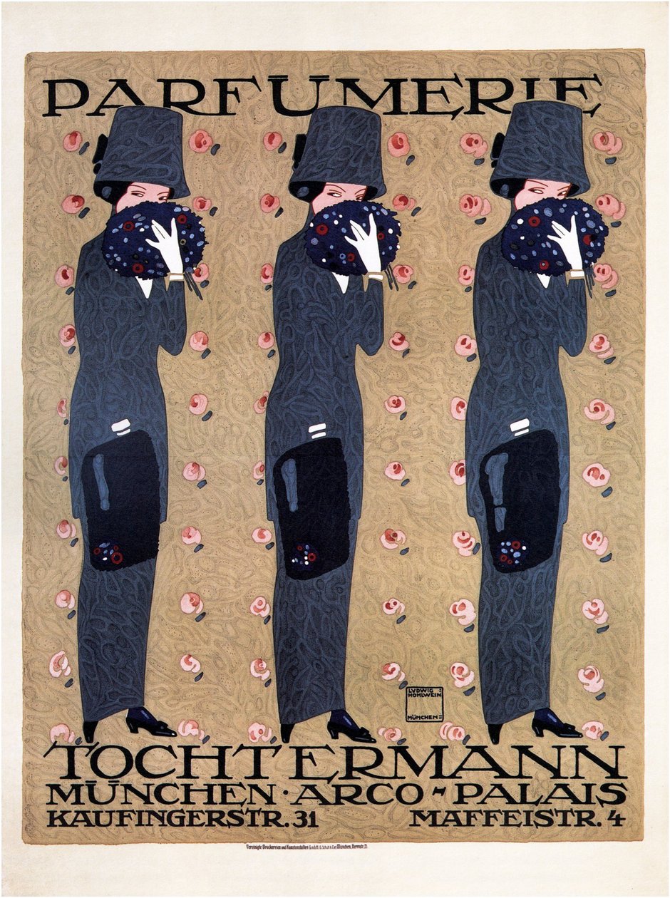 Hajuvesi Tochtermann, 1910 tekijältä Ludwig Hohlwein
