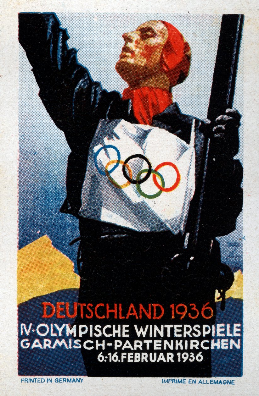 Garmisch-Partenkirchenin IV olympialaisten juliste tekijältä Ludwig Hohlwein
