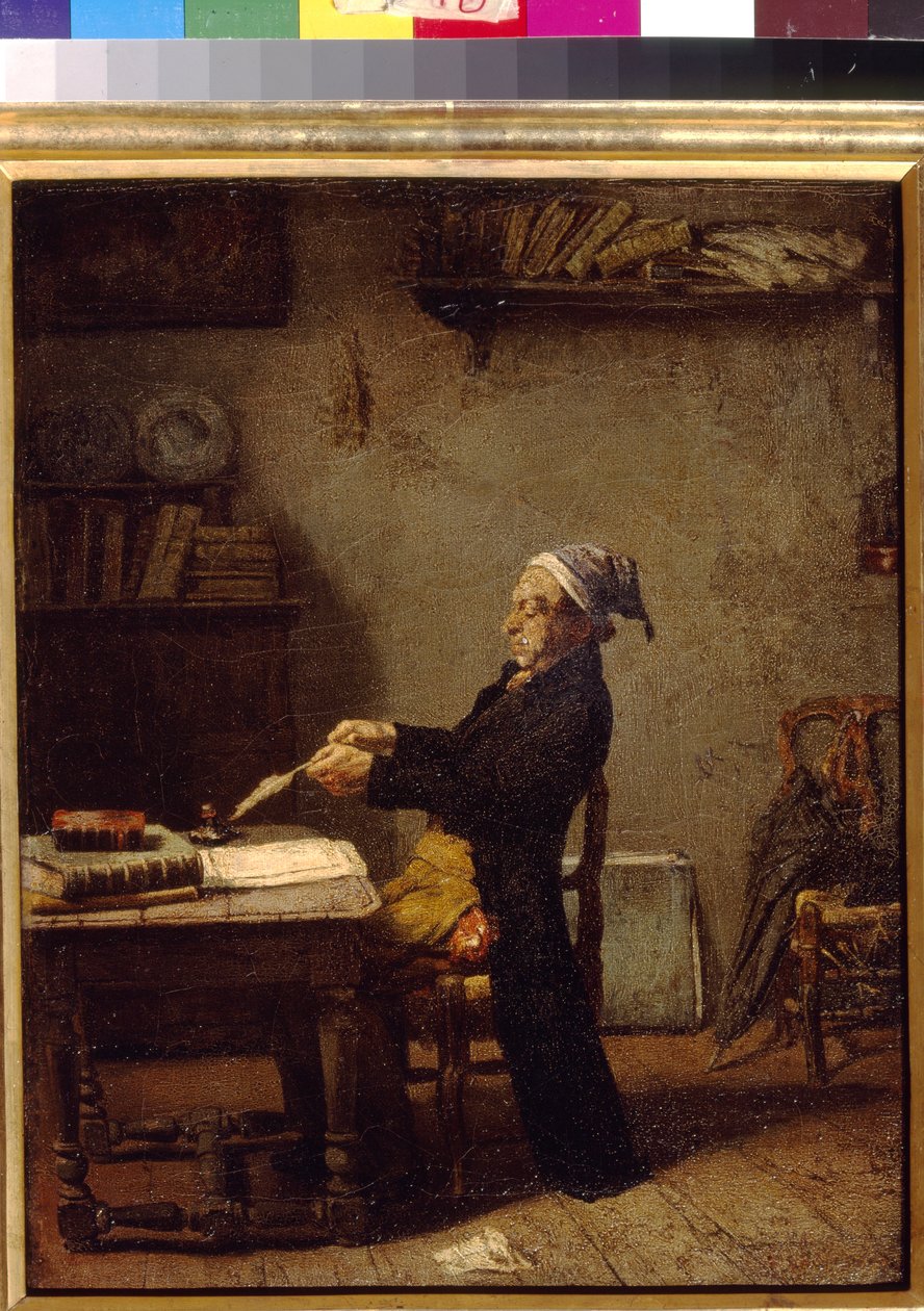 Knaus, Ludwig (1829-1910) työskentelevä tutkija. Öljy puulle. Valtion A. Pushkinin kuvataidemuseo, Moskova tekijältä Ludwig Knaus