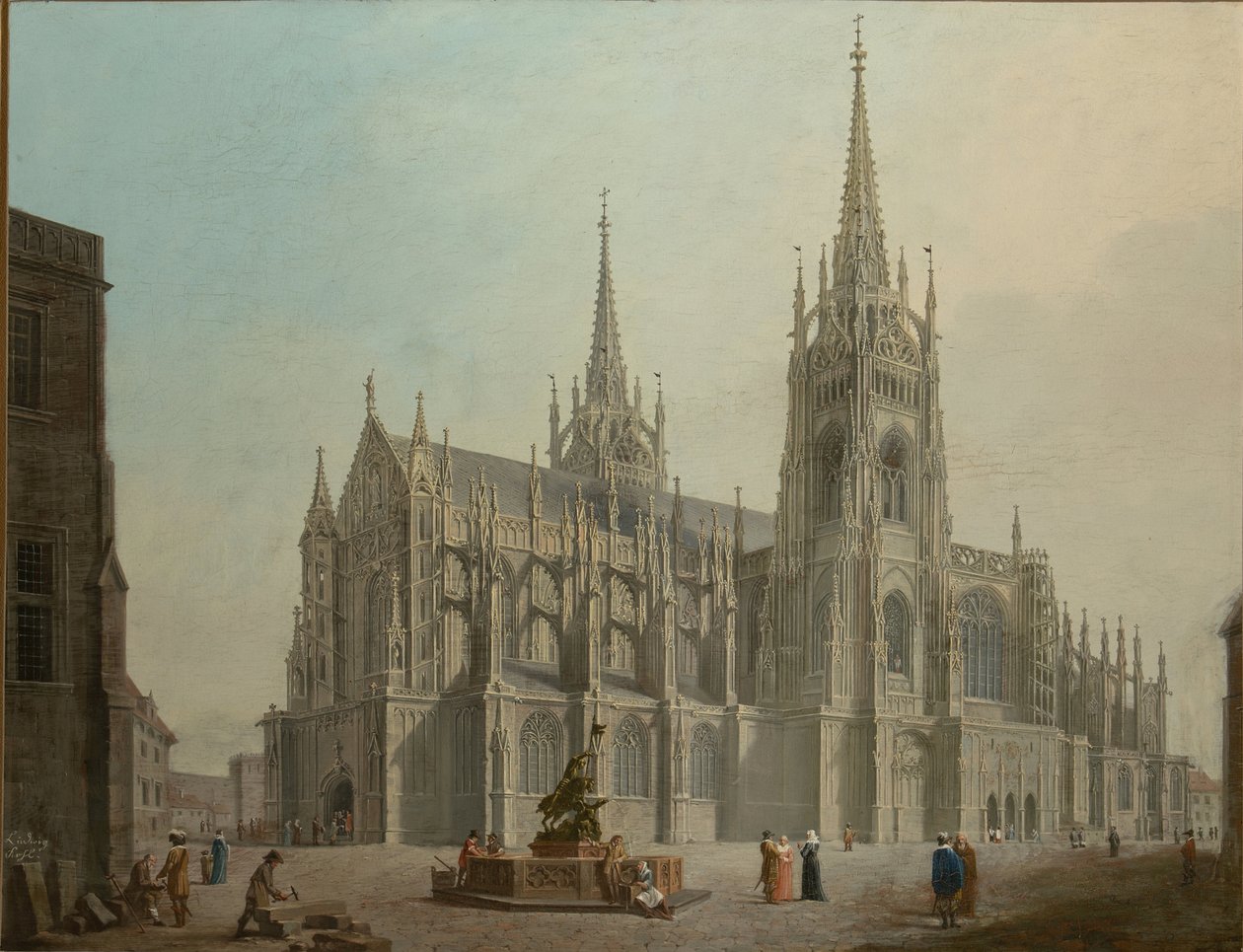 La cathedrale saint Guy de Prague - Pyhän Vituksen katedraali Prahassa - Ludvik Kohl (1746-1821). Öljy kankaalle tekijältä Ludwig Kohl