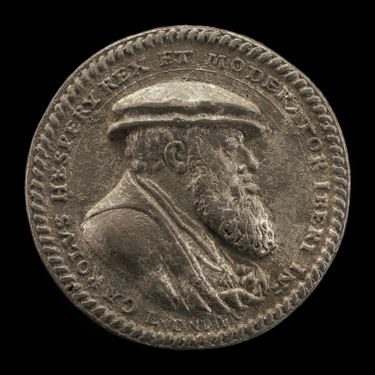 Kaarle V, 1500-1558, Espanjan kuningas 1516-1556, Pyhän Rooman keisari 1519 [kääntöpuoli], 1542. tekijältä Ludwig Neufahrer