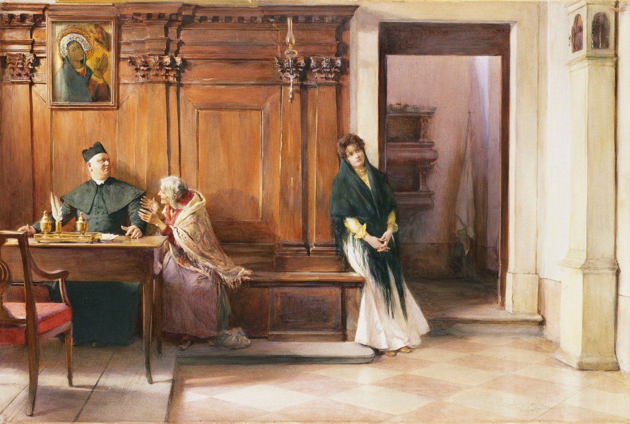 A Clerical Intervention, 1897 tekijältä Ludwig Passini