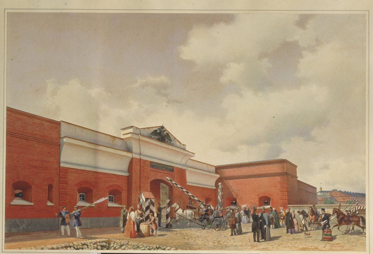 Kronstadtin merilinnoitus Pietarin portit, 1850 tekijältä Ludwig Premazzi