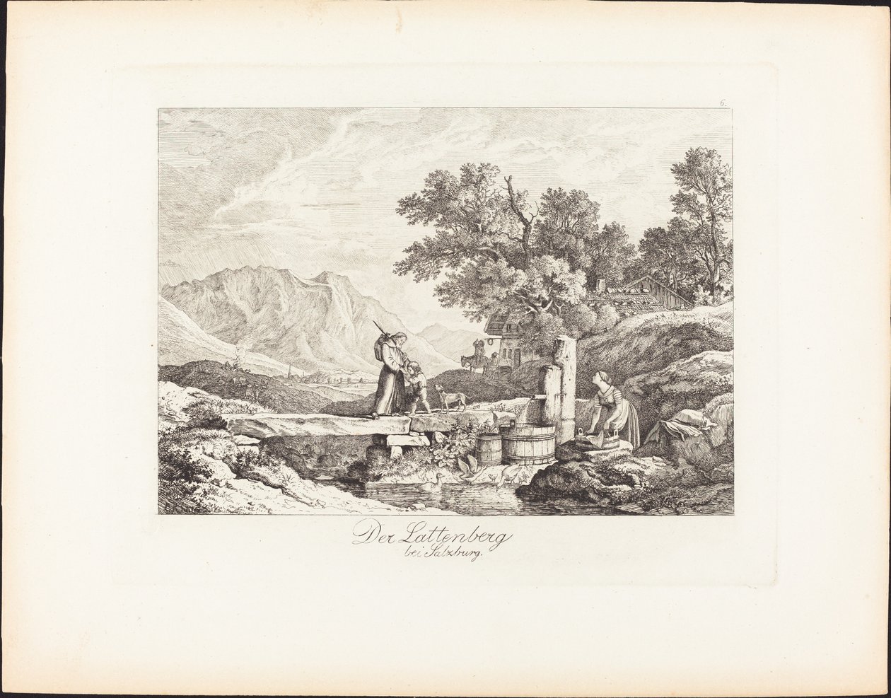Lattenberg lähellä Salzburgia tekijältä Ludwig Richter