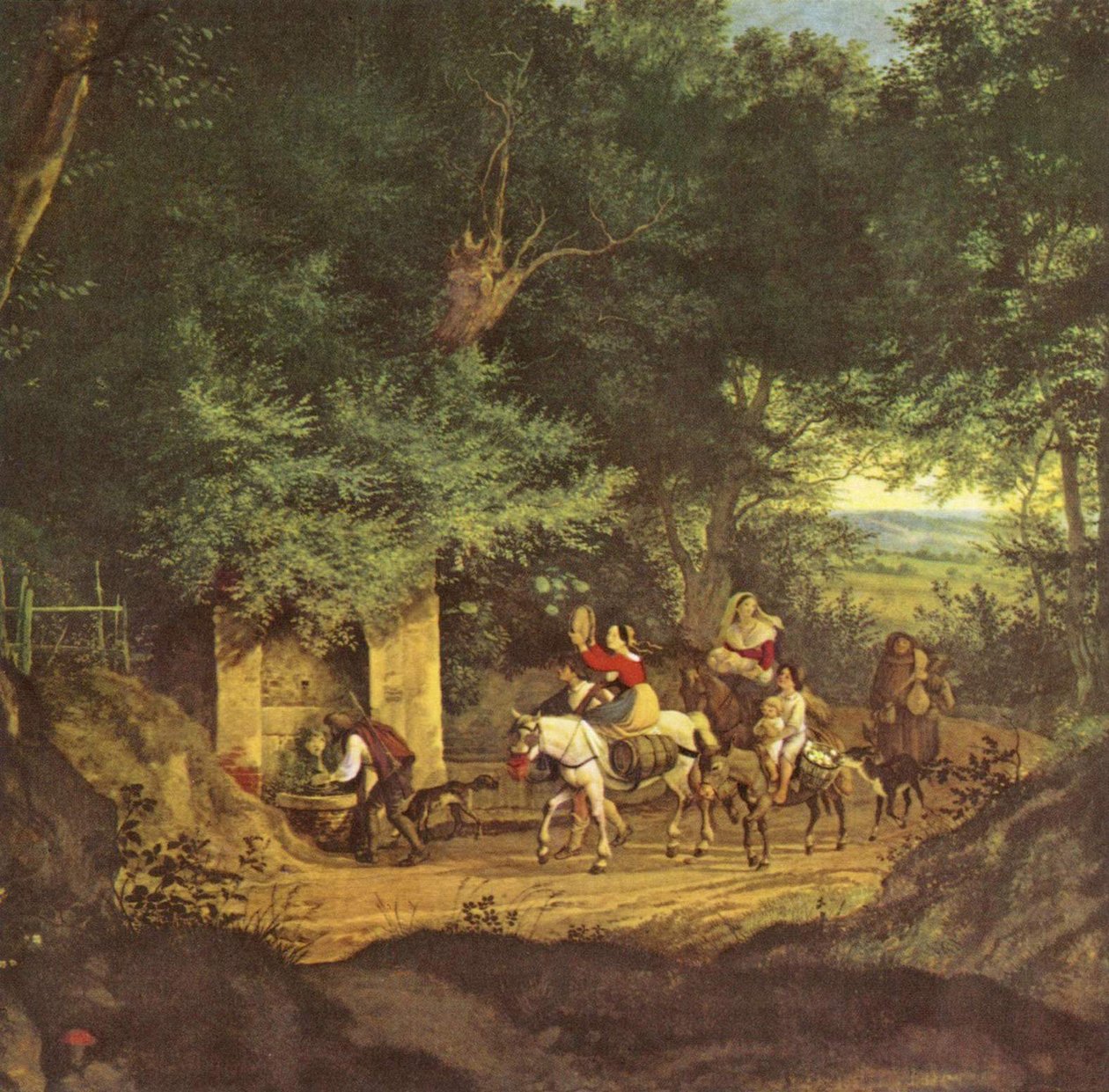 Saksa: Waldbrunnen bei Ariccia Kaivo metsässä Aricciassa: Waldbrunnen bei Ariccia tekijältä Ludwig Richter