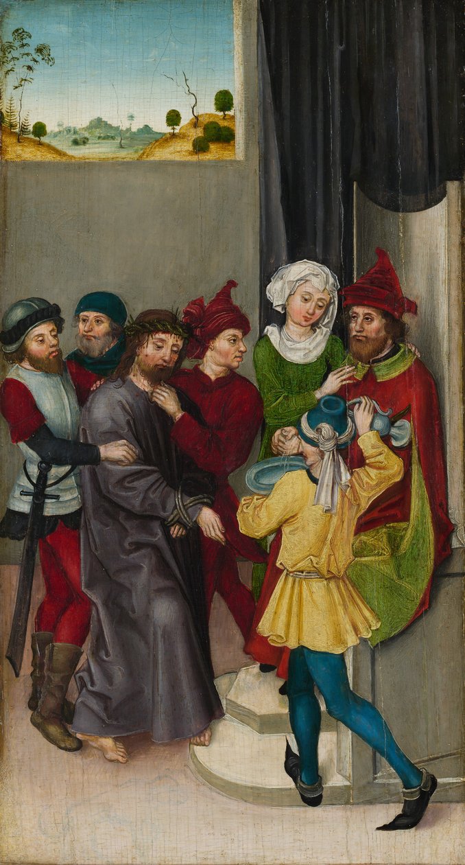 Kristus Pilatuksen edessä, ylösnousemus. tekijältä Ludwig Schongauer