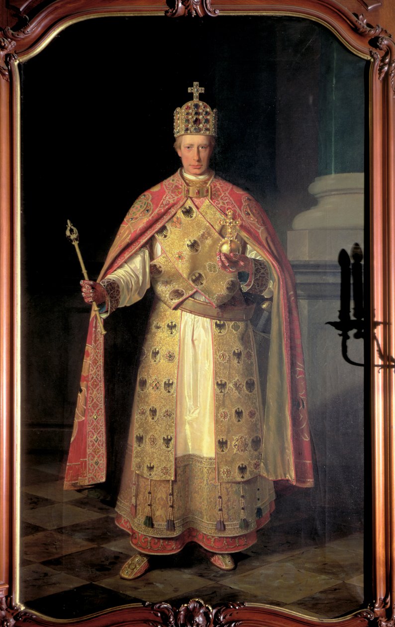 Francis II, Pyhän Rooman keisari, yllään keisarillinen arvomerkki tekijältä Ludwig or Louis Streitenfeld