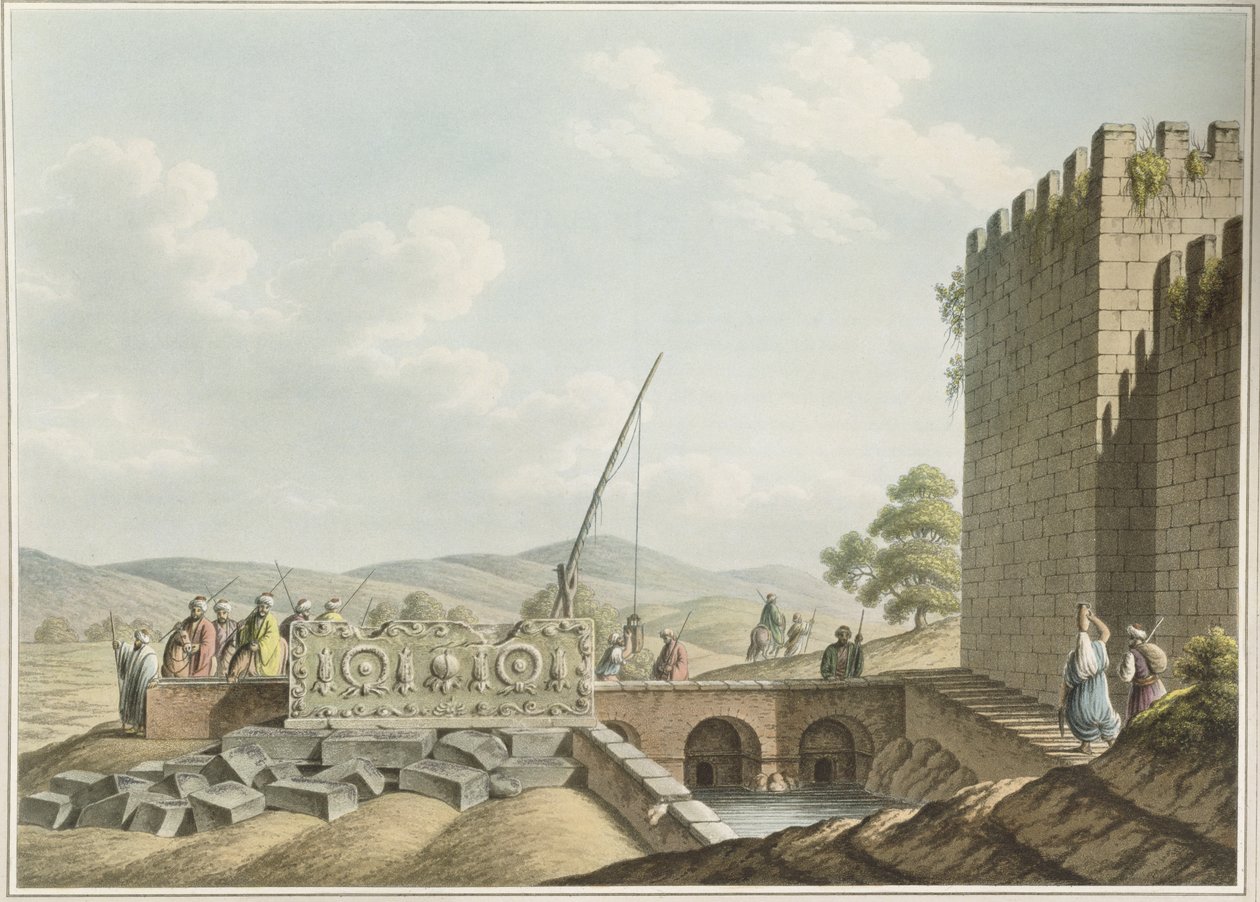 Sarkofagi kuninkaiden haudoista, Jerusalemista, pubista. kirjoittanut William Watts, 1805 tekijältä Luigi Mayer