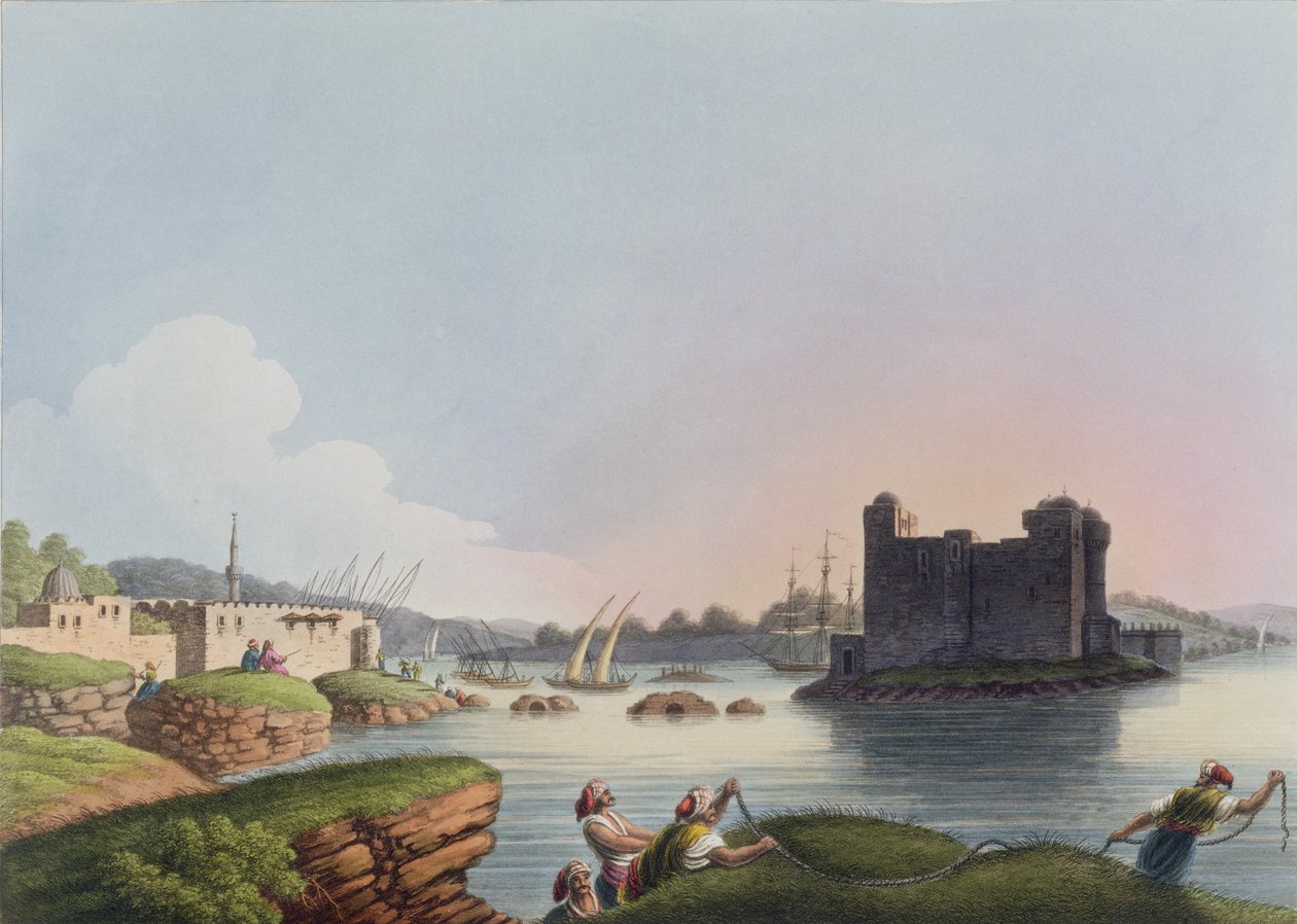 Latachian satama Syyriassa, "Näkymiä ottomaanien dominioissa", 1810 (värillinen akvatinta) tekijältä Luigi Mayer