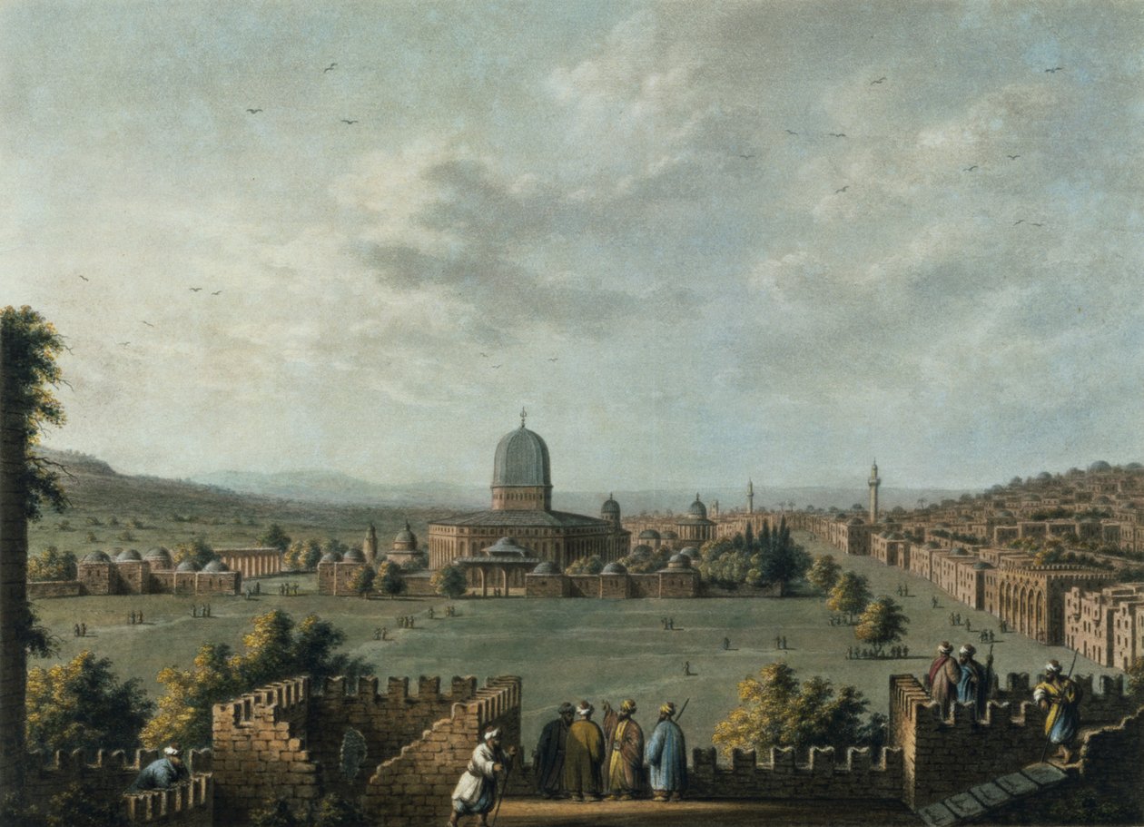 Salomonin temppeli, levy 63 julkaisusta "Views in the Ottoman Dominions", pubi. kirjoittanut Robert Bowyer (1758-1834) 1810 (akvatinta) tekijältä Luigi Mayer