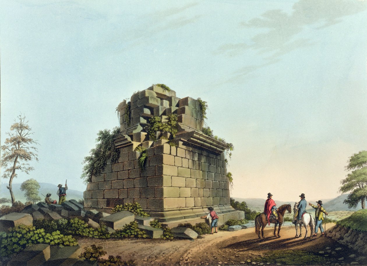 Colossal Columnin pohja lähellä Syracusea, levy 28 julkaisusta "Views in the Ottoman Dominions", pubi. kirjoittanut R. Bowyer, 1809 (akvatinta) tekijältä Luigi Mayer