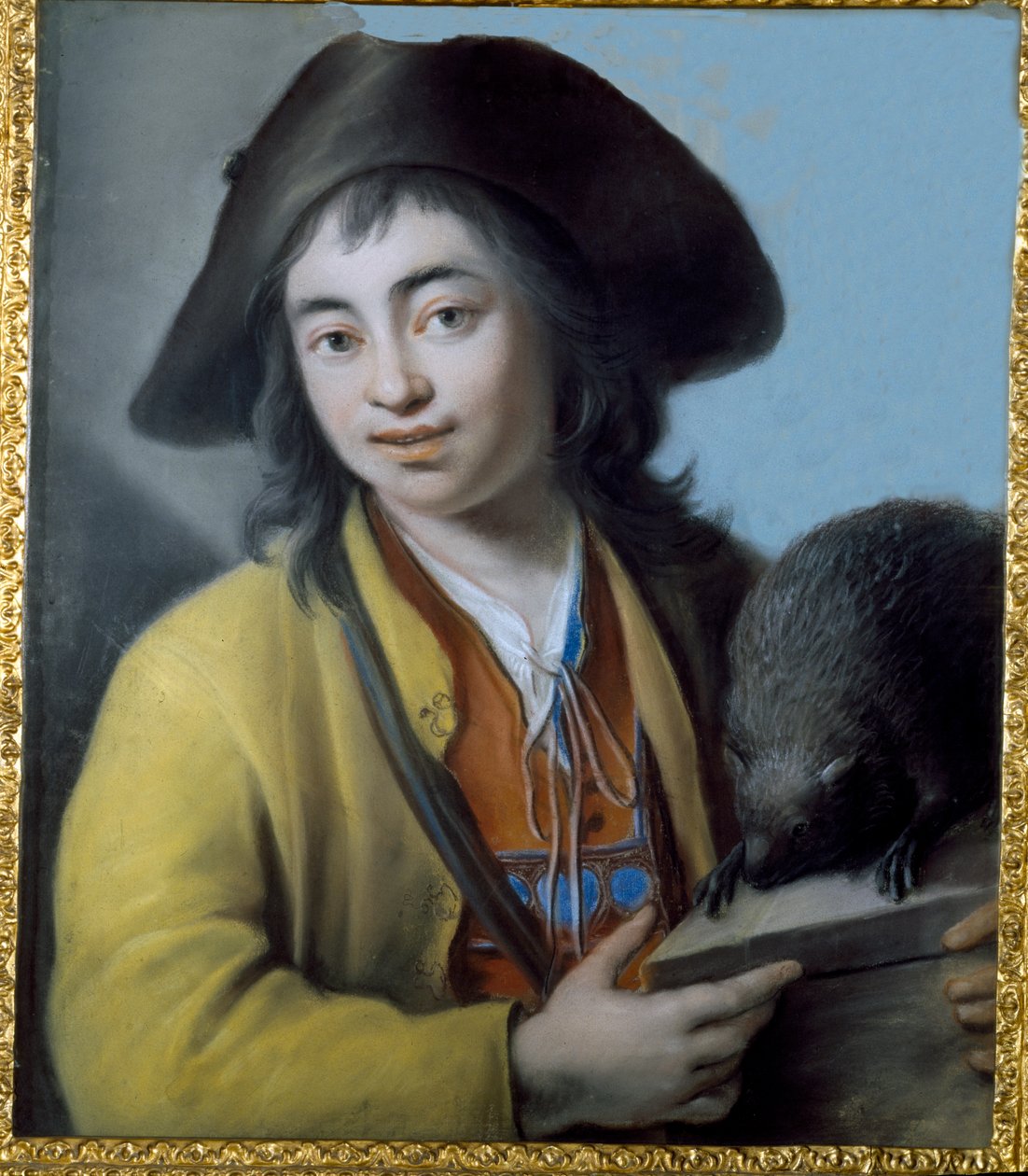 Talonpoikapoika murmelilla, 1732 (pastelli paperille) tekijältä Luigi Pitti