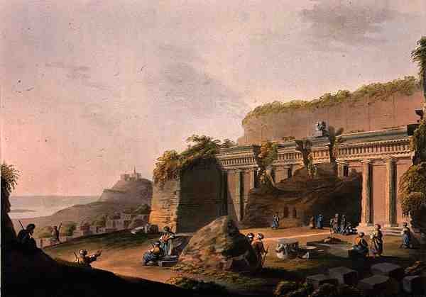 A Grotto Cut in the Rock, Near Lind Rodoksella, Robert Bowyerin (1758-1834) julkaisija 