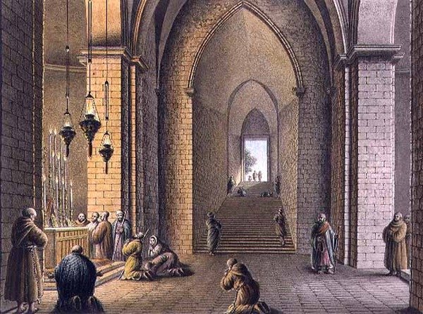 Neitsyt Marian hauta, Jerusalem, pubi. kirjoittanut William Watts tekijältä Luigi (after) Mayer