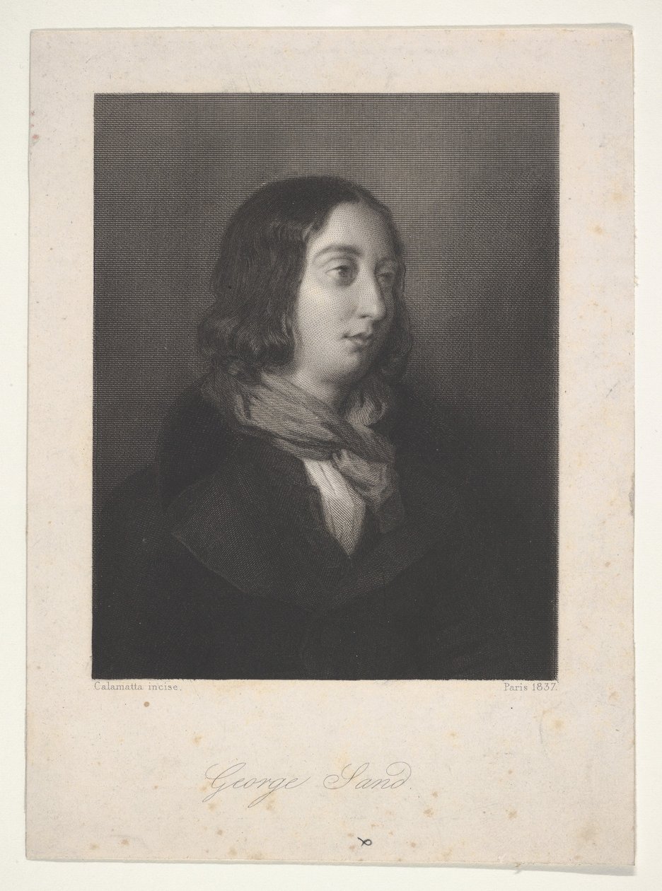 George Sandin muotokuva, 1837. tekijältä Luigi Calamatta