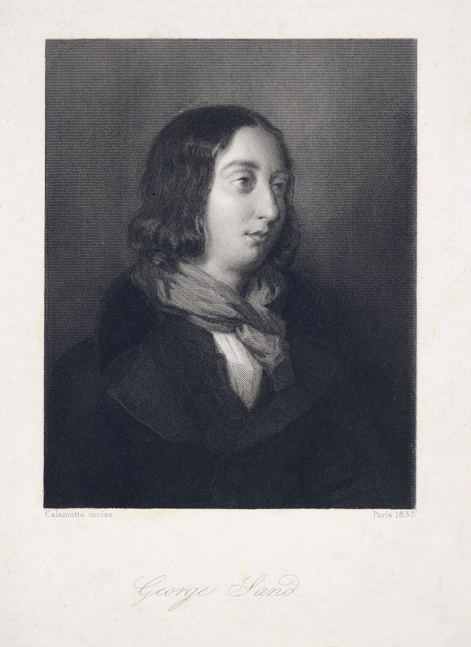 George Sandin muotokuva, pubi. 1837 (kaiverrus) tekijältä Luigi Calamatta