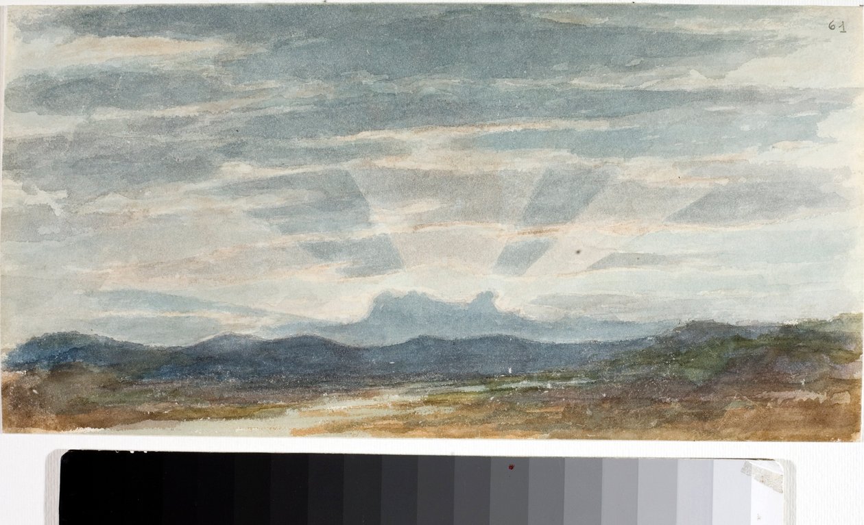 Maisema, valotehosteet (akvarelli, ennen vuotta 1825) tekijältä Luigi Garibbo
