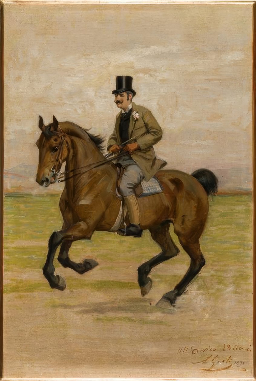 Vittorio Matteo Corcos zu Pferde tekijältä Luigi Gioli