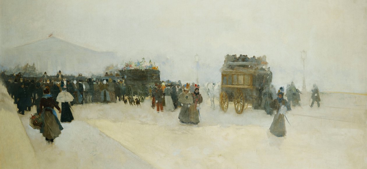 Place de la Concorde ja Palais Bourbon, tekijältä Luigi Loir