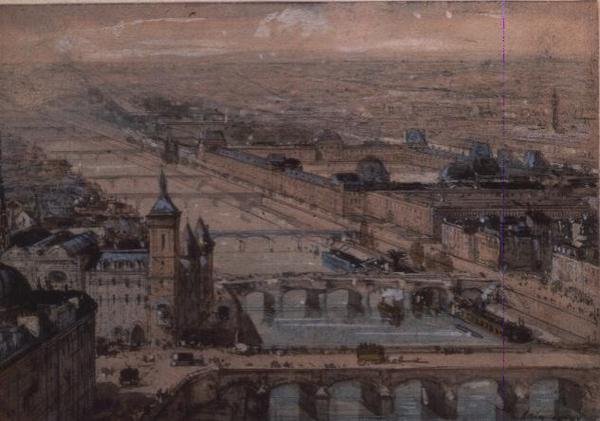 Ile de la Cite ja Palais du Louvre, Pariisi tekijältä Luigi Loir
