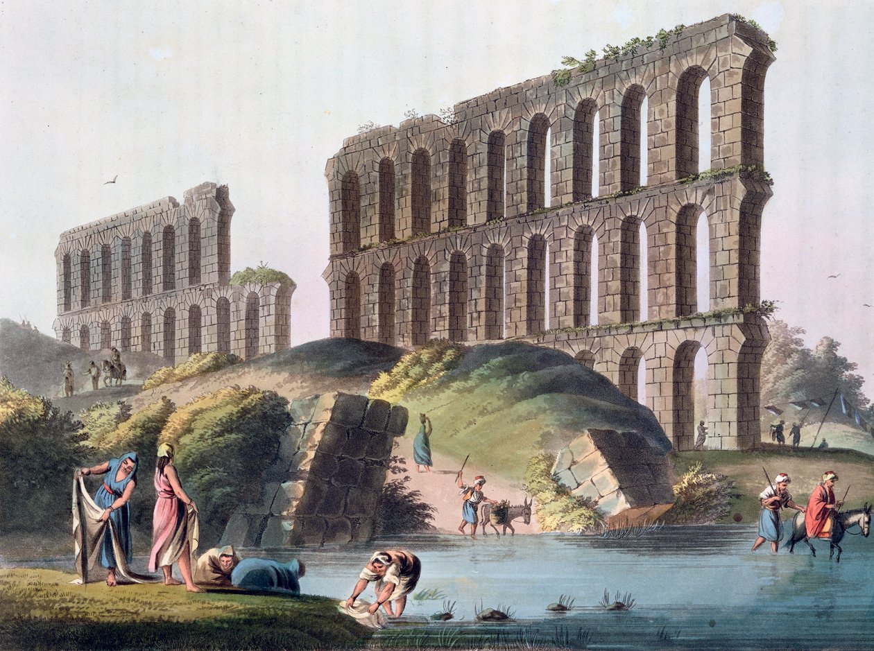 "Muinaisen Karthagon suuren akveduktin rauniot", Tunisia, 1803 tekijältä Luigi Mayer