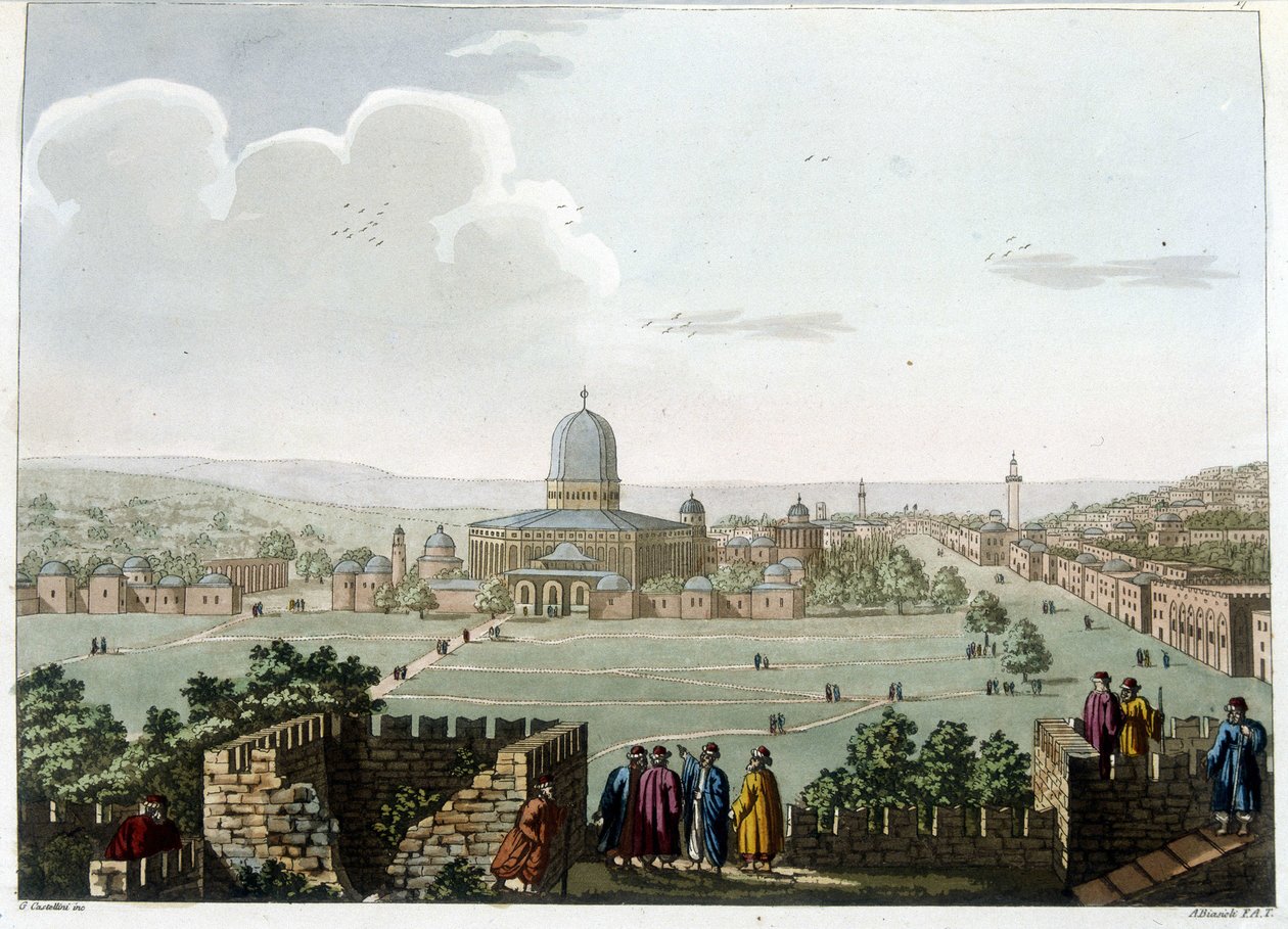 Salomon temppeli (Mosquee a Jerusalem) - "" Näkymät ottomaanien valtakunnilla, Euroopassa, Aasiassa ja joillakin Välimeren saarilla"" alkuperäisistä piirustuksista, jotka on ottanut Luigi Mayer, Lontoo tekijältä Luigi Mayer