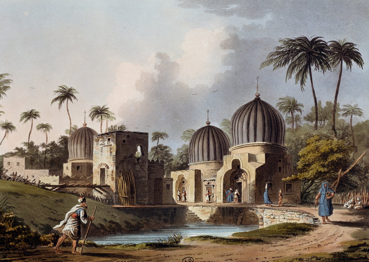 Arabian pyhien haudat Rosettassa, kaiverrus, Luigi Mayer (1755-n. 1803), Näkymät Egyptissä, Palestiinassa ja muissa Osmanien valtakunnan osissa tekijältä Luigi Mayer
