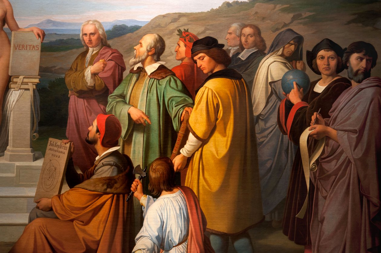 Totuuden voitto, tähtitieteilijöiden yksityiskohta. 1847 (öljy kankaalle) tekijältä Luigi Mussini